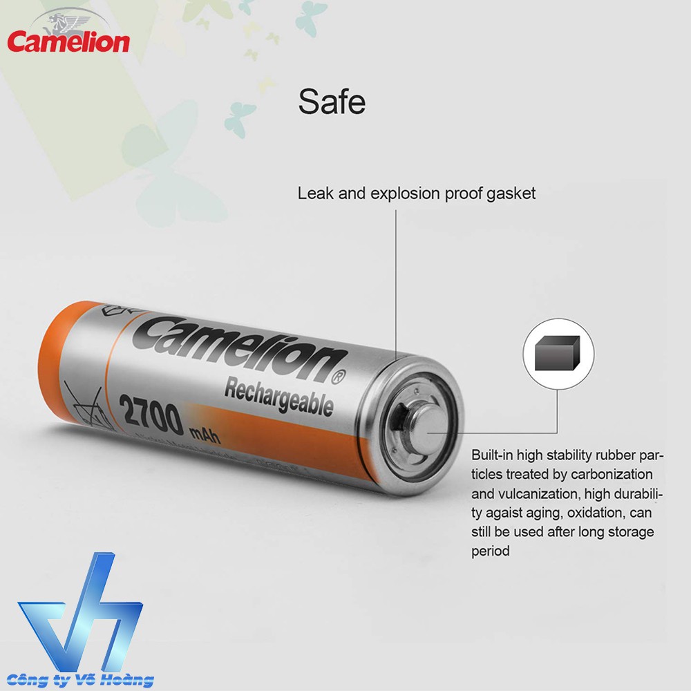 Bộ 4 pin sạc AA Camelion MẪU MỚI 2700mAh (Hợp Lực)