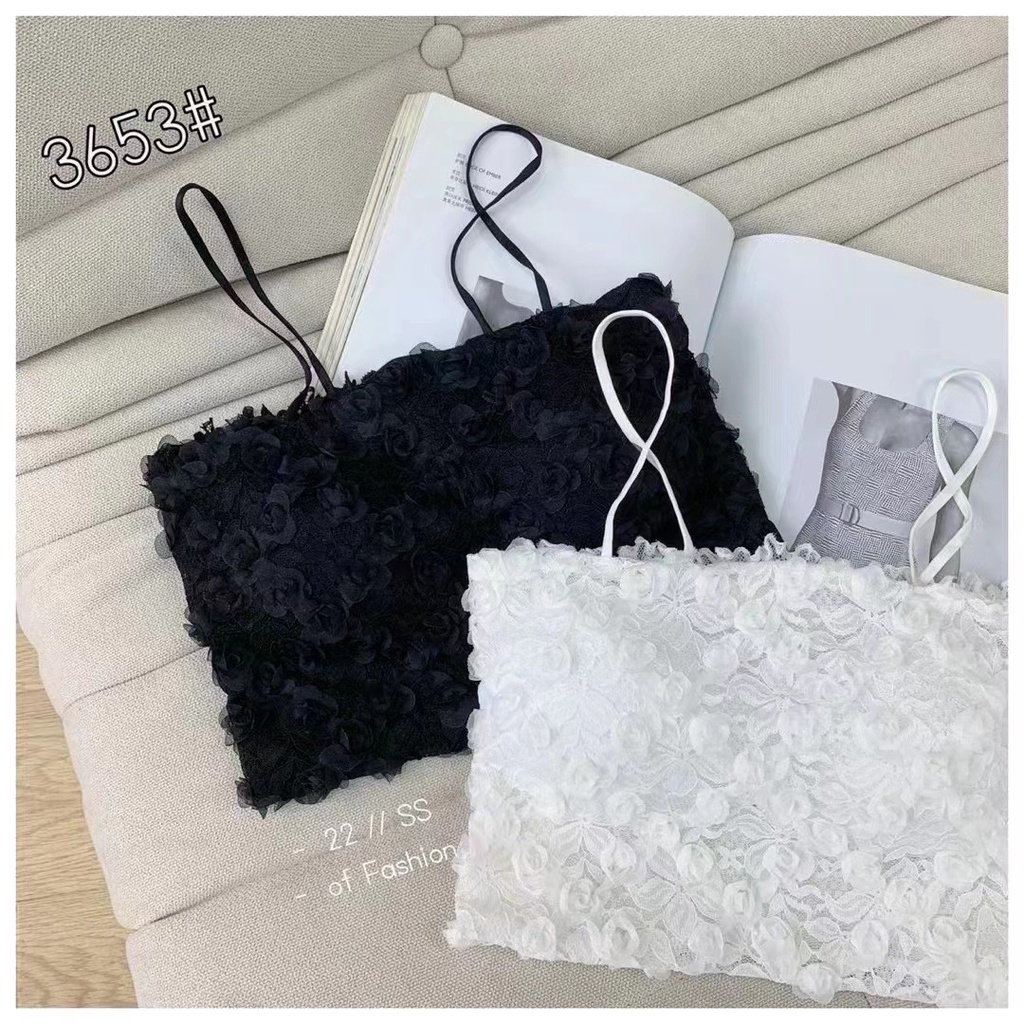 Áo bra ren hoa hồng nổi quai ngang tiểu thư Quảng Châu siêu xinh có đệm ngực - BRA01