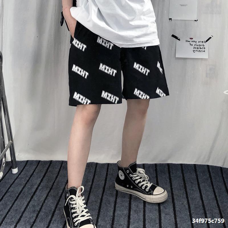 Quần Đùi Cạp Cao Ống Rộng Unisex Chữ Chéo Cá Tính,Quần Lửng Dáng Xuông Nam Nữ Cao Cấp