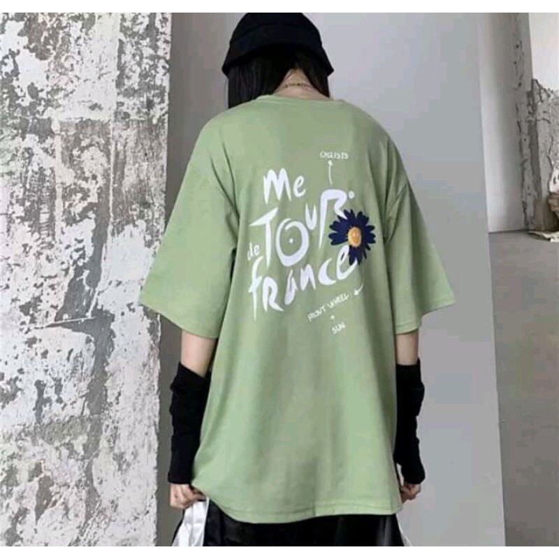 Áo thun tay lỡ form rộng ME IN TOUR FRANCE in hai mặt siêu xinh