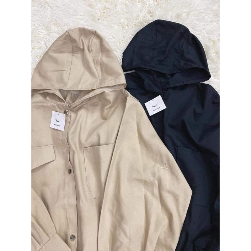 [SIÊU HOT] Áo Khoác RoundLock Tay Bồng Nữ  Jacket Kaki Mềm Khóa Tròn Form Rộng Về 2 màu