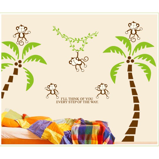 Decal trang trí 2cây Dừa lớn