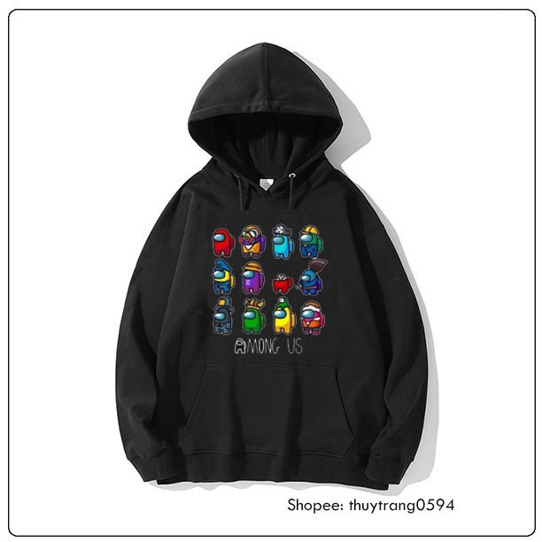 RẺ VÔ ĐỊCH- [ BST] Các Mẫu Áo Hoodie Đen Game Among Us Hot Nhất Hiện Nay