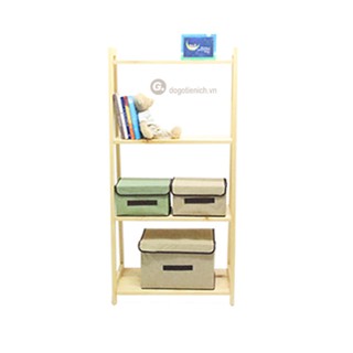 Kệ Sách Gỗ Đa Năng Chữ A Màu Gỗ Tự Nhiên 4 Tầng Ván Nội Thất Thông Minh HCM