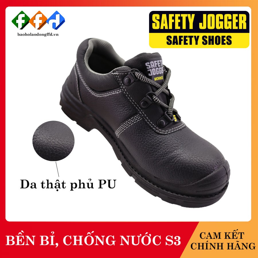 Giày bảo hộ lao động nam Jogger Bestrun  231 S3 da bò bền bỉ, thoáng khí,chống nước, cấu tạo phi kim nhẹ [FFD]