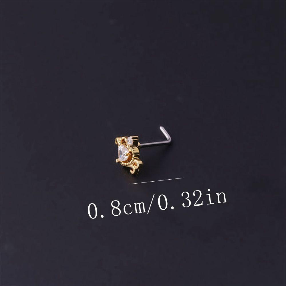 Khuyên Mũi Hình Chữ L Đính Nơ Phong Cách Punk