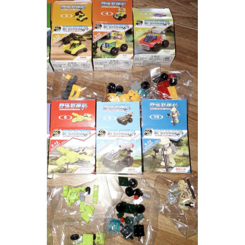 Sét 10 hộp lắp ráp LeGo_Đội Xe Cứu hộ hiện trường 52007 có nhiều chi tiết bằng nhựa