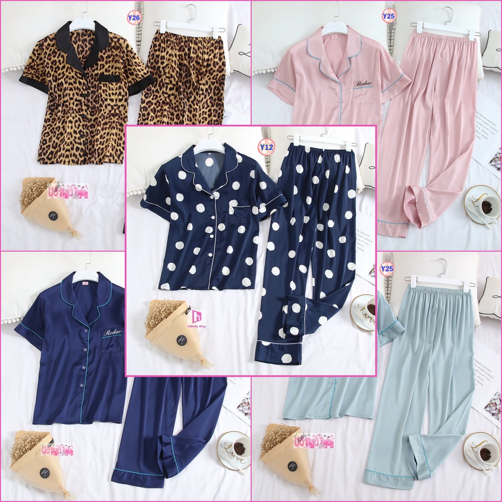 Pijama Lụa Cao Cấp Quần Dài Tăy Ngắn Y25