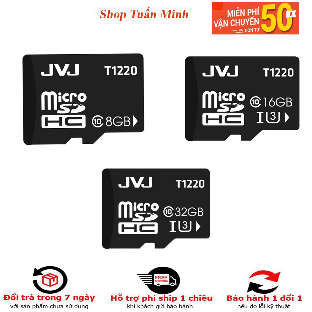 Thẻ nhớ 2GB/4GB/8GB/16GB/32GB/64GB Micro SD Class 10 Tốc độ cao U3 class 10, bảo hành 1 năm