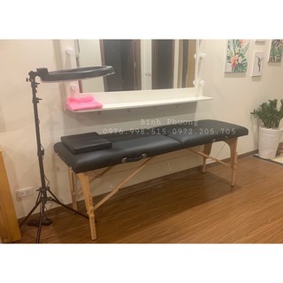 Giường Va Li Chân Gỗ Siêu Tiện Dụng Phù Hợp Cho Các Bạn Làm Phun Xăm Nối Mi, Masage ( Giường loại 1 chất da xịn)