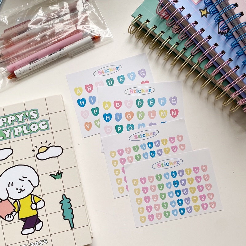 Sổ Planner (tặng kèm sticker) gáy xoắn hình cún cưng  xinh xắn, hợp đi học, đi làm, viết bài/ghi chú, bullet journal