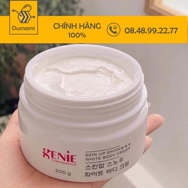 Kem Trắng Da Body Tinh Thể Nước Genie Skin Up Snow White Body Cream