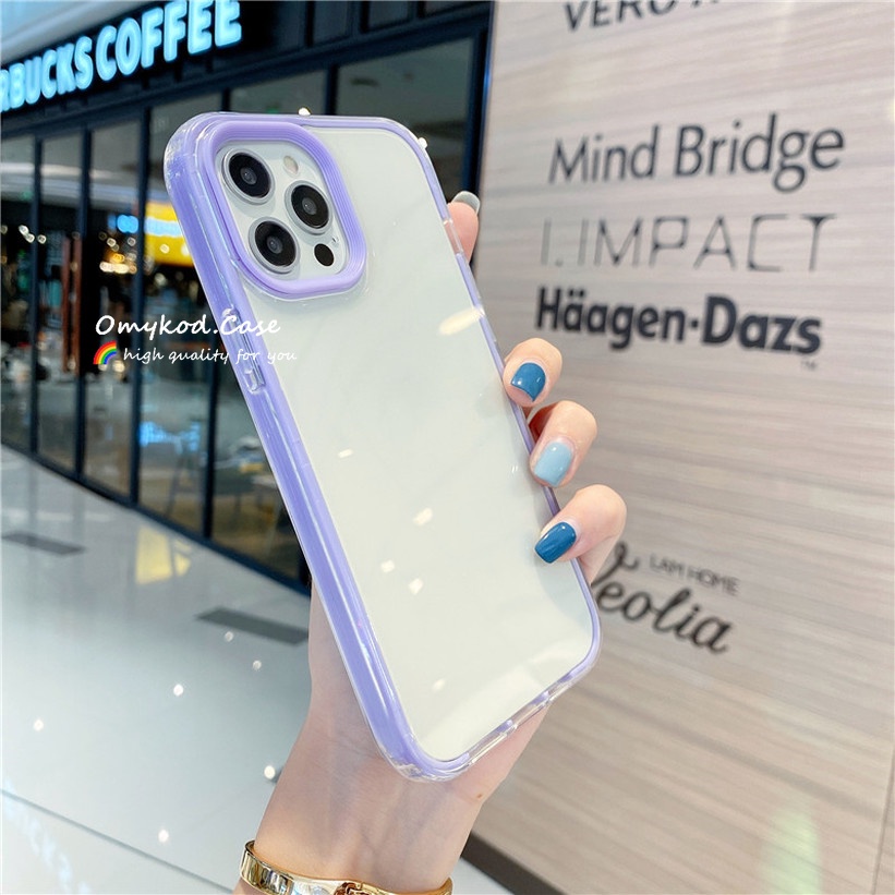 Ốp Điện Thoại Silicon Mềm Trong Suốt Màu Kẹo Đơn Giản 3 Trong 1 Cho Samsung S20 FE A71 A72 Note 20 Plus J7 J2 Prime