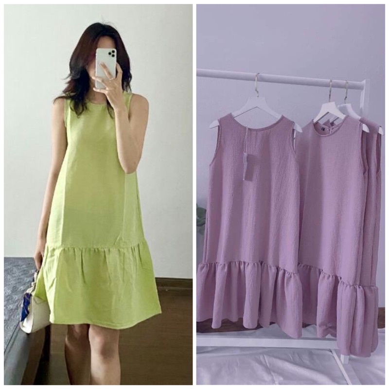 Váy suông nữ, đầm suông không tay đuôi cá chất xốp mềm mịn đẹp nhiều màu Linzstore