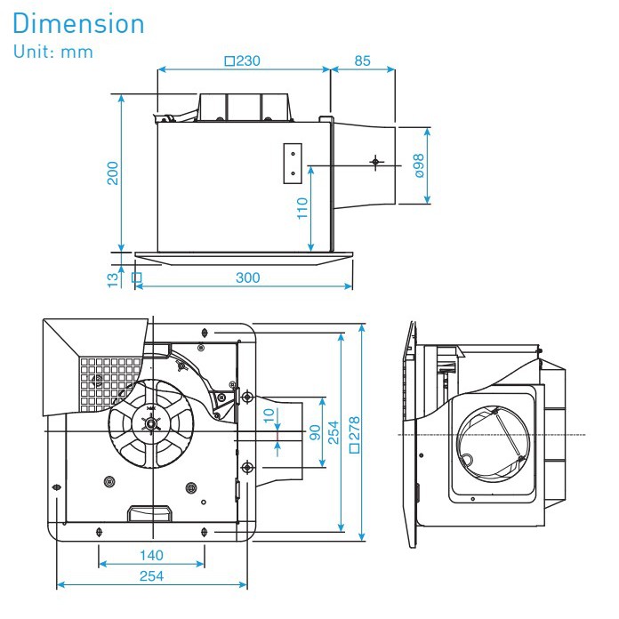 Quạt hút âm trần Panasonic FV-24CD8, FV24CH8