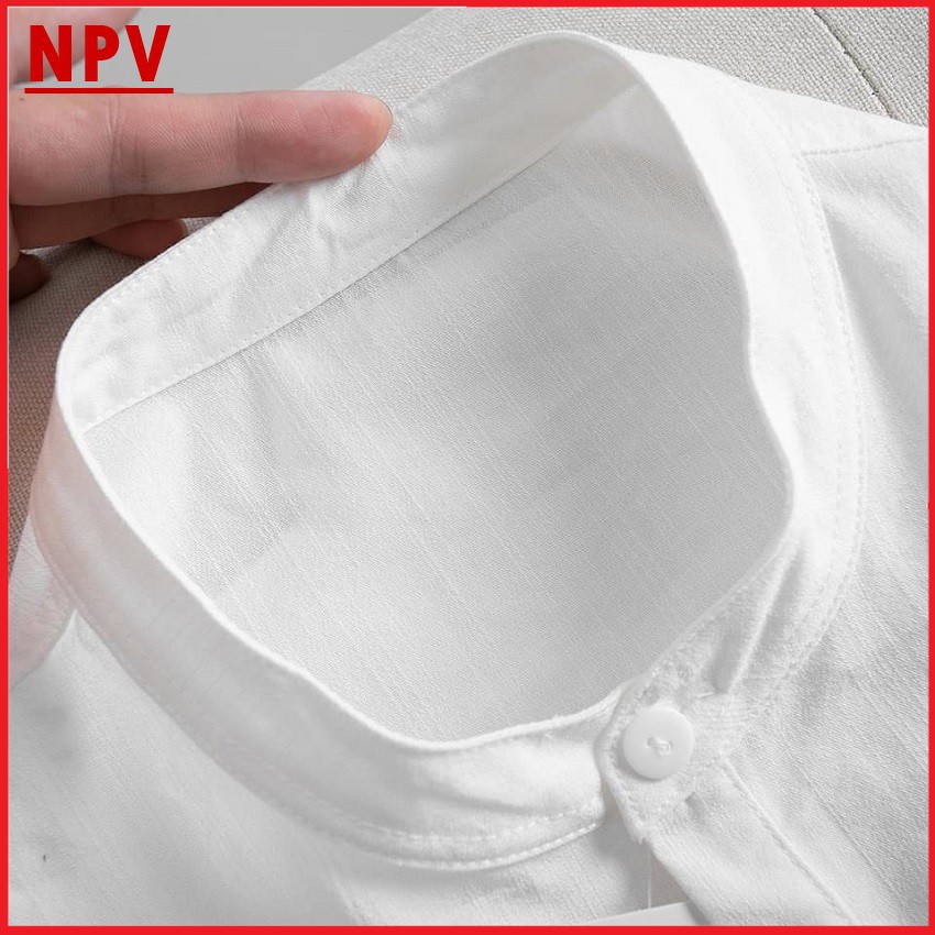 Áo đũi nam cộc tay NPV chất đũi thái mát thoáng khí, áo thun nam cổ tàu thời trang mặc chuẩn form | BigBuy360 - bigbuy360.vn