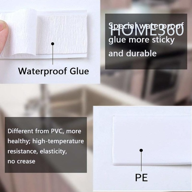 Dải caulk, Băng keo tự dính, Băng dính chống thấm nước Pe cho phòng tắm / nhà bếp