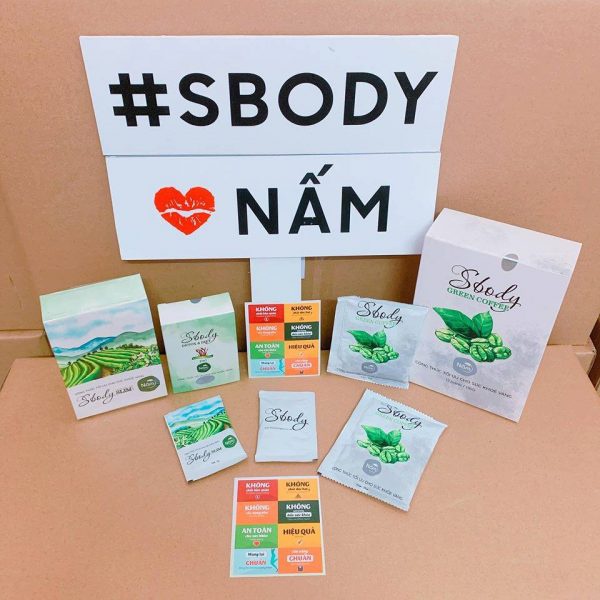 Tặng Granola - Caphe giảm cân SBODY GREEN COFFEE giảm cân đẹp dáng - Hộp 12 gói dạng bột pha