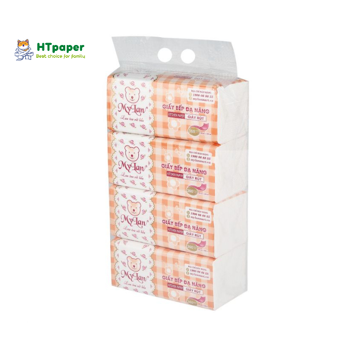[HỎA TỐC]Giấy Bếp Đa Năng, Khăn Giấy Rút Cao Cấp Mylan Dành Cho Bếp (360 tờ/gói) Thấm Hút Vượt Trội