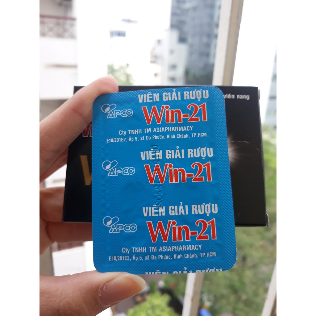 Viên giải rượu Win 21 hạn chế tác hại của rượu với cơ thể. Hộp 4 viên