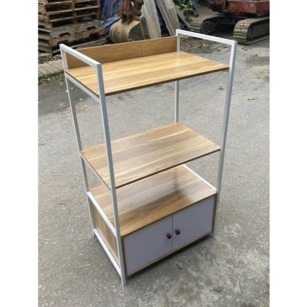 Kệ lò vi sóng 4 tầng có tủ, kệ đa năng mẫu mới, đa năng, tiện dụng cho nhà bếp chất gỗ MDF dễ dàng lắp ráp