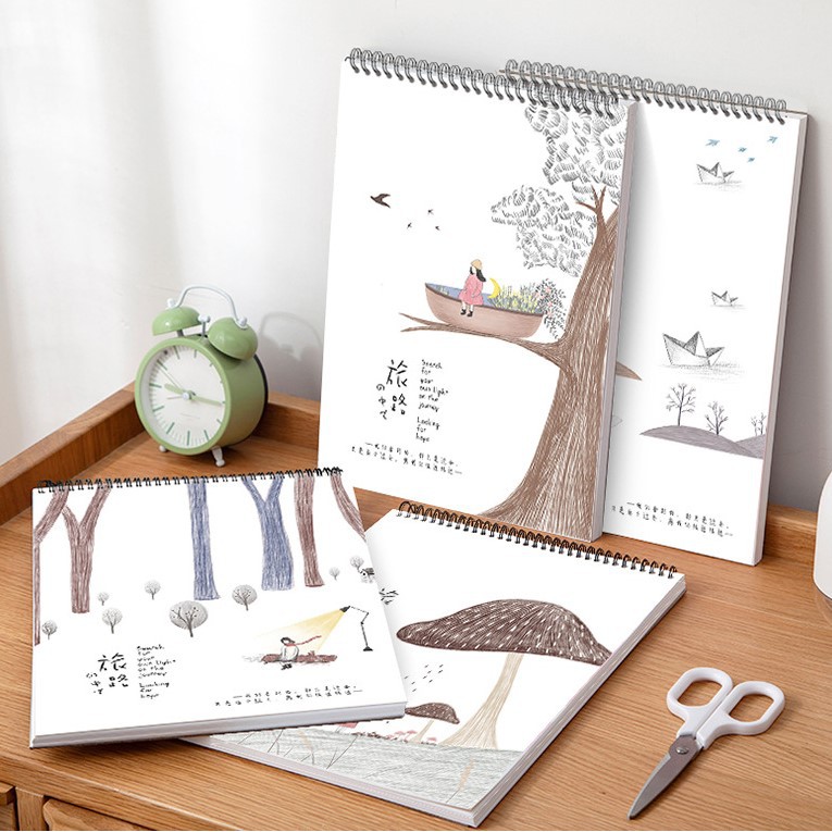 Sổ vẽ Pison khổ A4 vẽ kí họa sketchbook nhiều mẫu dễ thương - 1 cuốn