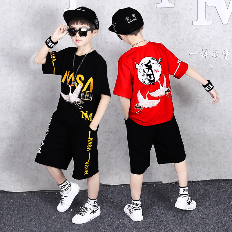 Bộ áo quần thể thao phong cách Hip Hop mùa hè thời trang Hàn Quốc cho bé 2021