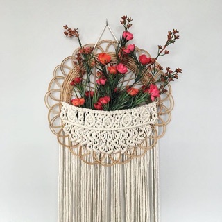 Giỏ hoa macrame treo tường