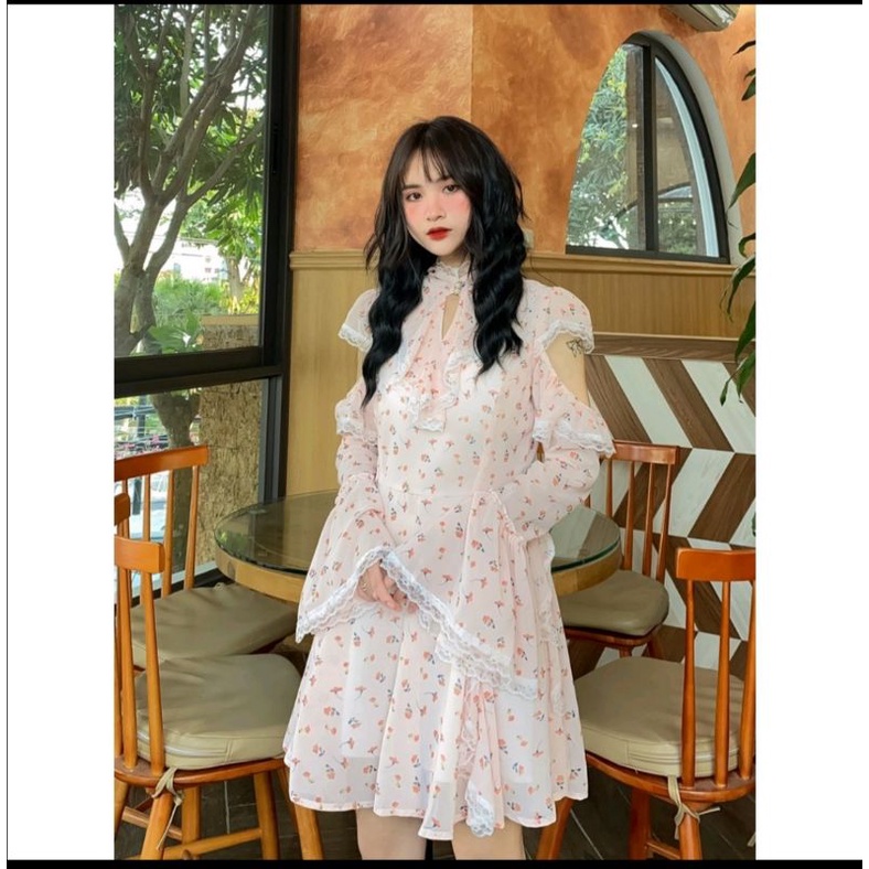 ĐẦM HOA NHÍ TIỂU THƯ TAY DÀI PHONG CÁCH DIỆU DÀNG