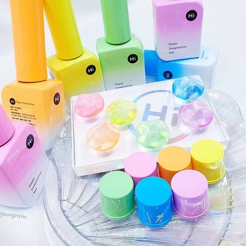 Freeship- Chính hãngBộ sản phẩm sơn gel thạch cao cấp Hàn Quốc Hi gel nail collectionsummer Hi Glow Tint (6 màu)