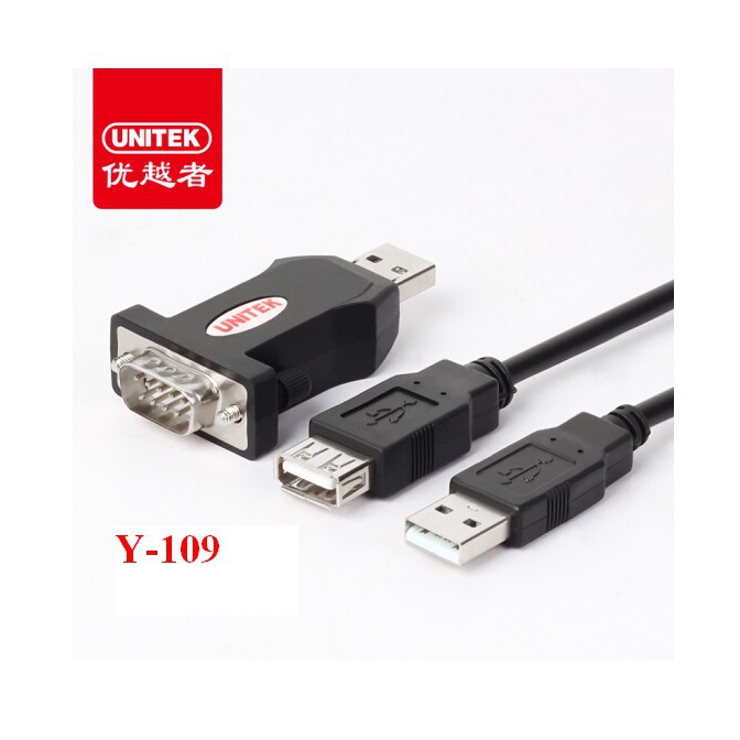 ĐẦU ĐỔI USB 2.0 SANG RS 232 KÈM THEO SỢI CÁP USB NỐI DÀI UNITEK Y 109 ( 1.1 )