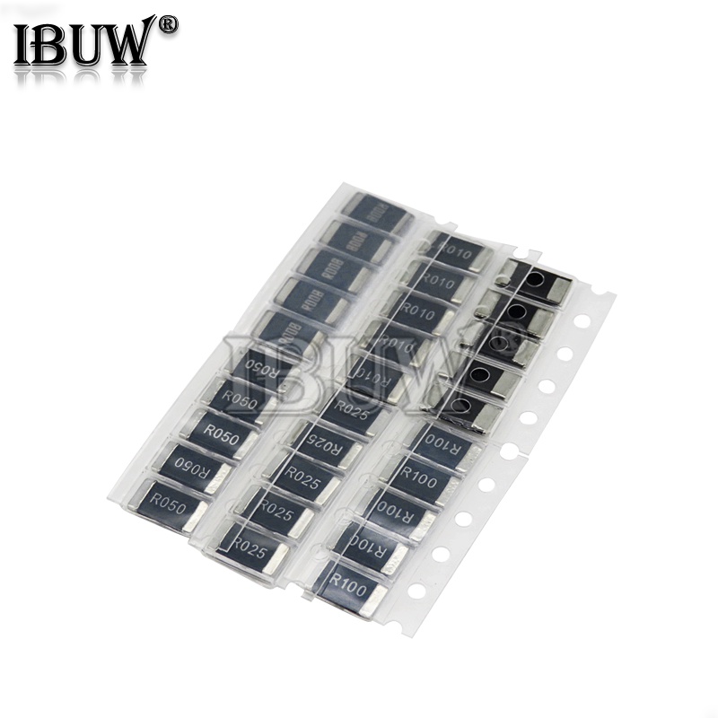 Set 50 Điện Trở Hợp Kim 2512 SMD 10 Loại =50 Cái R001 R002 R005 R008 R010 R015 R020 R025 R050 R100