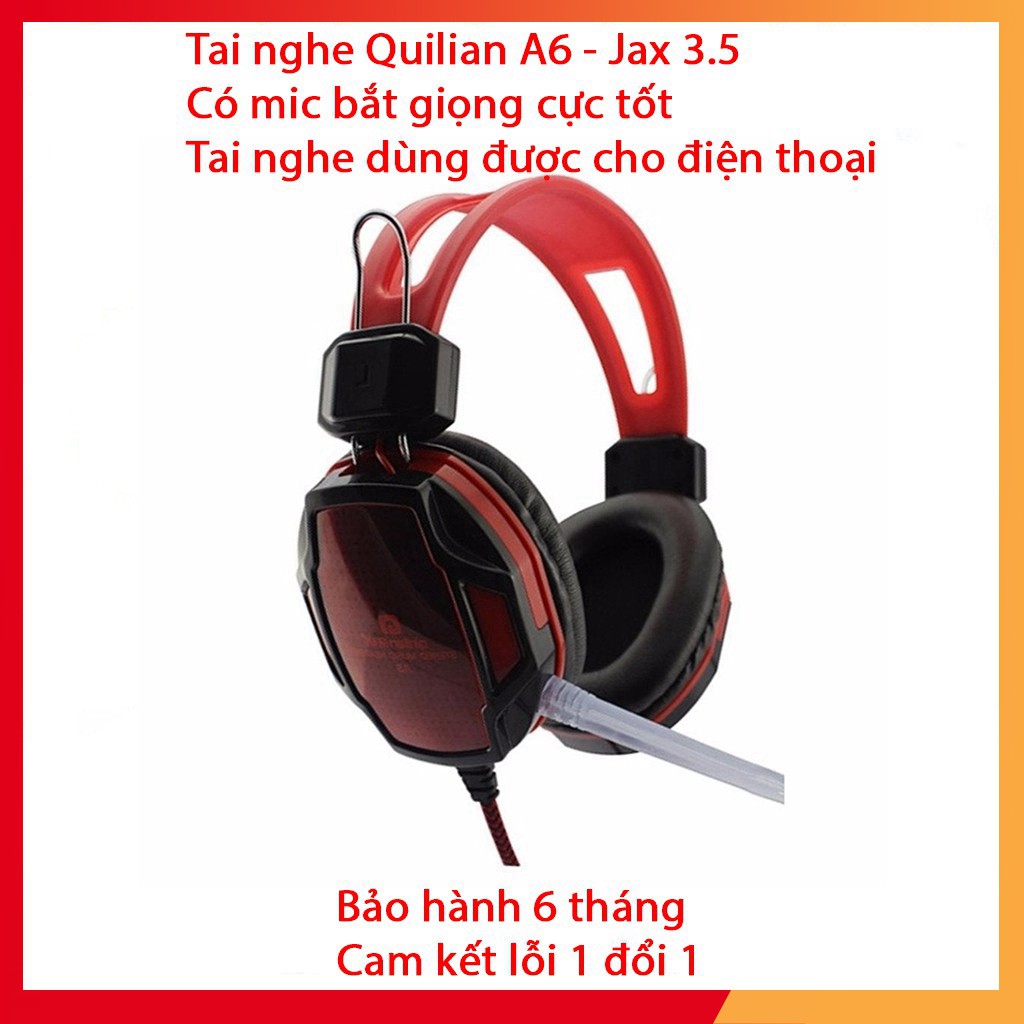 Tai Nghe Gaming Qinlian A6 Jack 3.5 - Có Mic Bắt Giọng Cực Tốt - Âm Thanh Sống Động