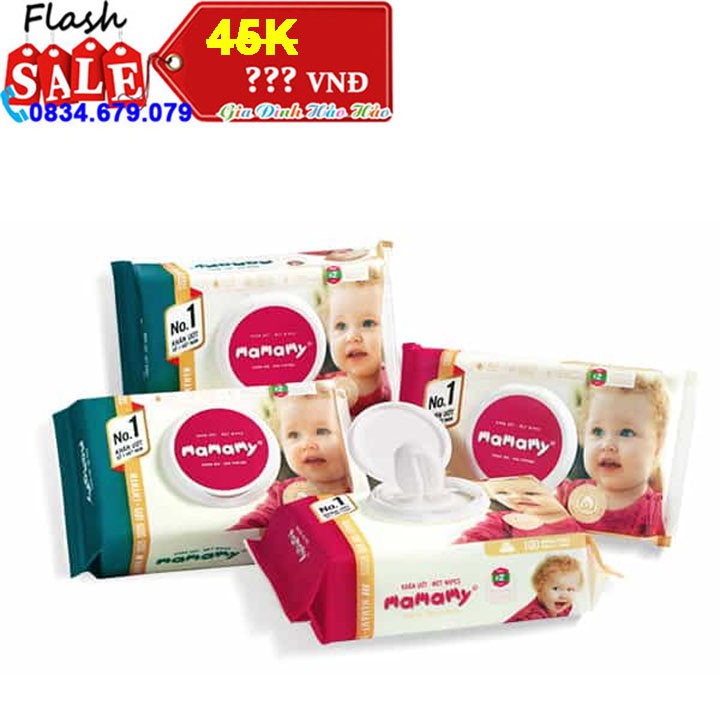 KHĂN ƯỚT CHỐNG HĂM CHO BÉ MAMAMY - GÓI 100 MIẾNG/ 80 MIẾNG/ 30 MIẾNG
