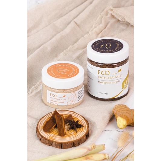 [ COMBO TOÀN DIỆN ] - Muối EcoGold 400Gr Và Muối xông thảo dược cho mẹ sau sinh 200Gr