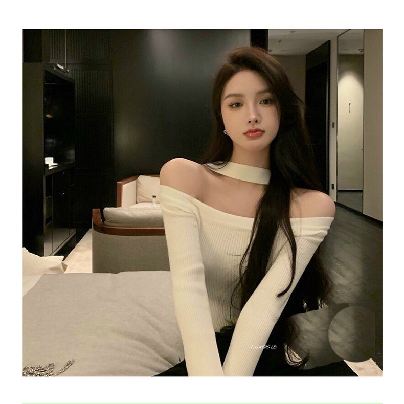 [ HIỀN NHÂN ] ÁO KIỂU NỮ TRỄ VAI PHỐI VIỀN CỔ DÀI TAY CHẤT THUN GÂN CO GIÃN CAO CẤP NITI SIÊU QUYẾN RŨ ĐỈNH CAO