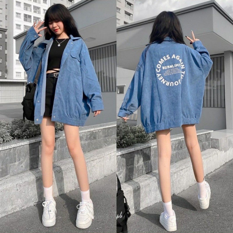 Áo Khoác Nhung Gân JONEY Form Rộng Tay Dài Ulzzang 🧸/Nam nữ unisex/ FREESHIP ❤️