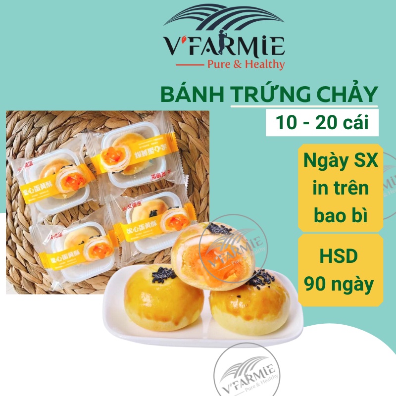 Bánh trứng chảy ngàn lớp combo 10 cái, 20 cái - Bánh ngọt nhân lòng đỏ trứng Aidebao