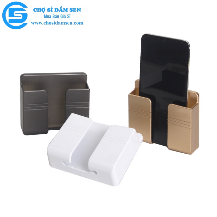 Giá đỡ dán tường treo remote máy lạnh đa năng G215-KetreoDT, kệ treo sạc điện thoại, đầu dây điện tiện lợi giúp không gi