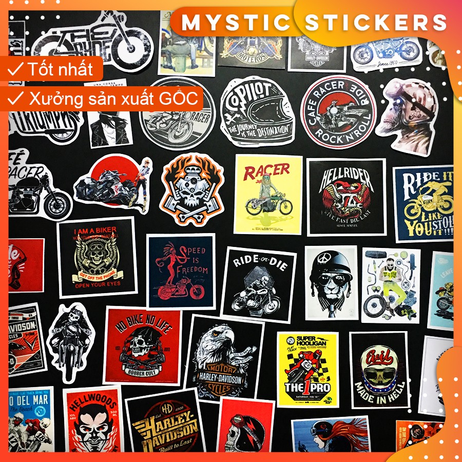 [MOTOR-RIDER] 120 Sticker chống nước/dán xe laptop mũ bảo hiểm vali...