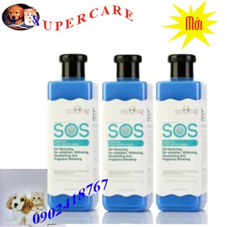 Combo 3 Chai-Sữa Tắm Sos Chuyên Dành Cho Các Giống Chó Lông Trắng (Màu Xanh Dương)