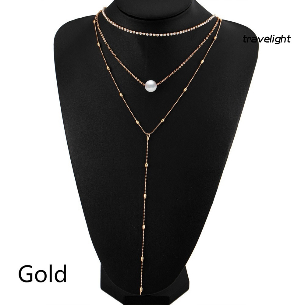 Vòng Cổ Choker Nhiều Lớp Đính Ngọc Trai Nhân Tạo Thời Trang Dành Cho Nữ