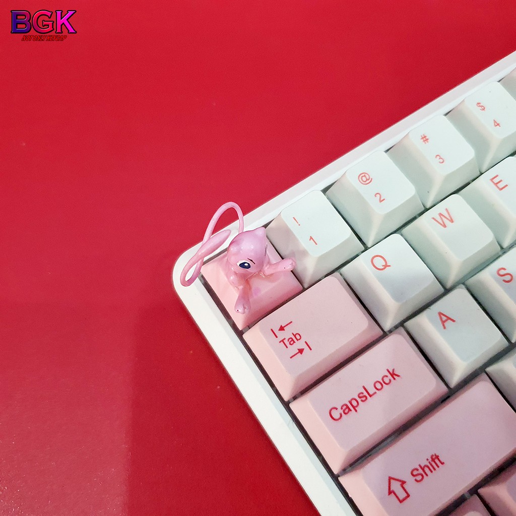 Keycap lẻ hình Nhân Vật Mew Trong Anime Pokêmon Chibi siêu dễ thương Keycap Artisan độc lạ