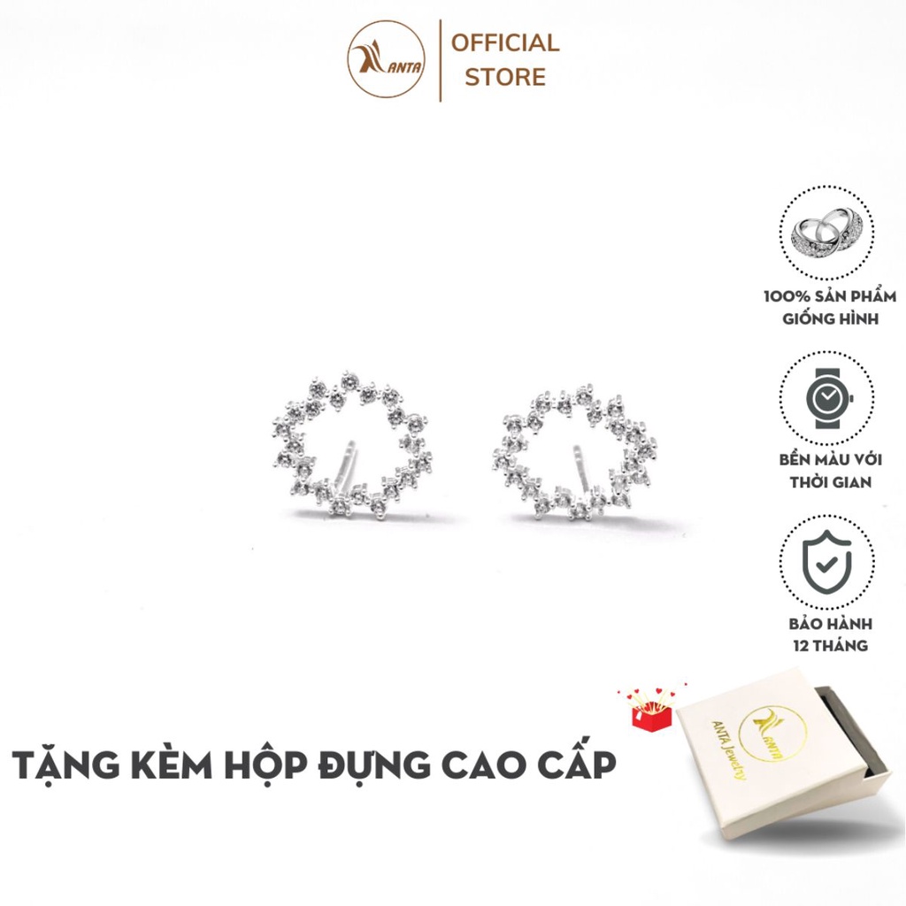 Bông tai bạc ATJ9085 kiểu dáng huyền thoại biển xanh ANTA Jewelry