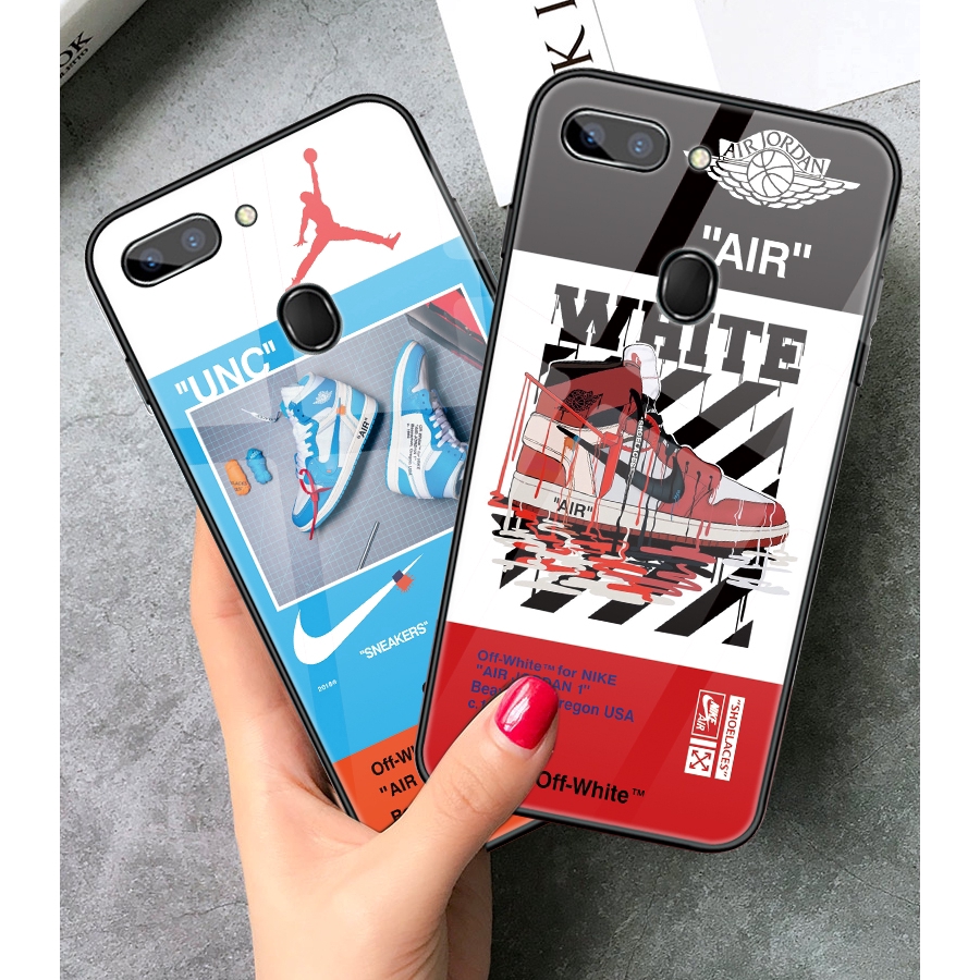 Glass CASE Samsung Galaxy A10 A20 A30 A50 A70 M10 M20 M30 S10 S9 S8 + OFF White supreme AJ Hrad CASE