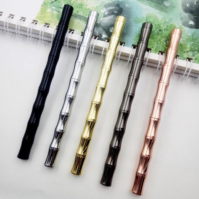 PR4VN 1Pc Bamboo Brass Pen Metal Pen Ballpoint Pen Copper Pen Gift For School Office TOM