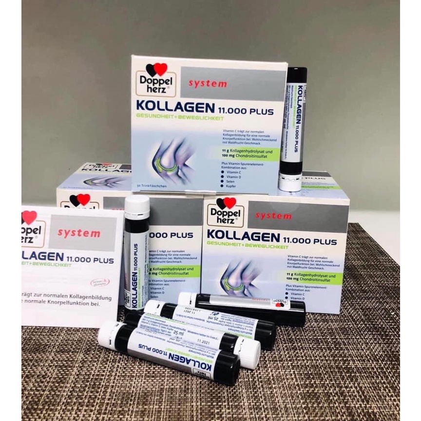 [M'SMARTY] - Doppelherz Collagen Thủy Phân Kollagen 11.000 Plus 30 x 25 ml - TP160