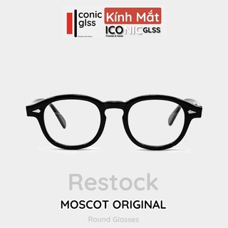 Gọng kính cận dáng tròn MOSCOT cao cấp với chất liệu nhựa acetate bọc lõi thép tròng mắt giả cận chống tia UV400