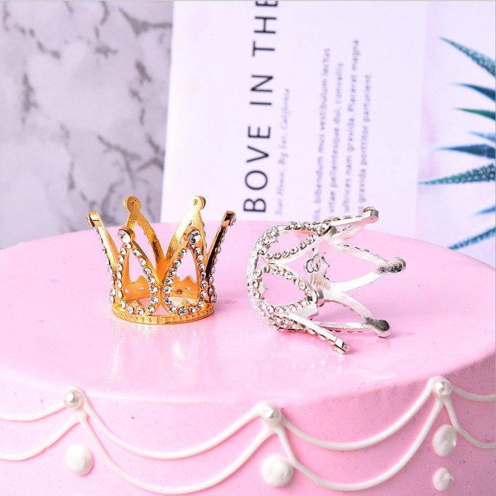 phụ kiện trang trí bánh kem [FREESHIP] vương miện đính hạt cao cấp 12k