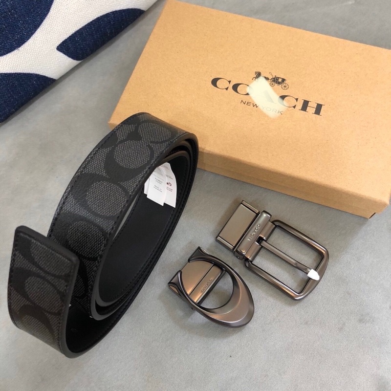 Dây nịt, thắt lưng Coach nam da thật cao cấp thơi trang - 2 mặt đi kèm full hộp đủ mẫu mới 100%